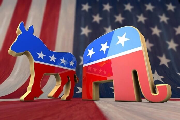 De republikanske og demokratiske partier i De Forenede Stater