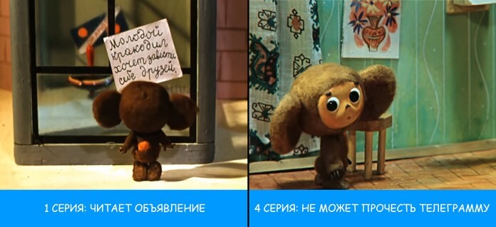 Γιατί ο Cheburashka έχει ξεχάσει πώς να διαβάσει